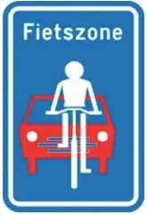 Einde van de fietszone. 